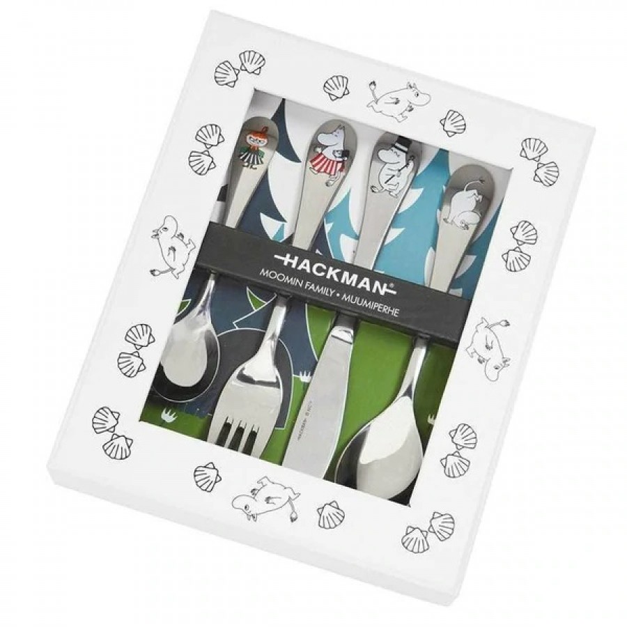 Детский набор столовых приборов Moomin Семья 4 шт (ТОВАР ИЗ АУТЛЕТА)